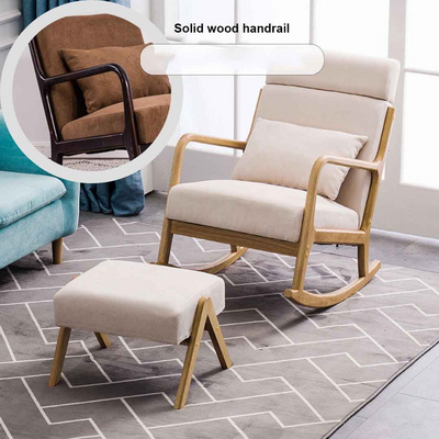 Hot Sale Royal Living Room Accent Armchair Indoor Furniture Solid Wooden Modern Accent Rocking Upholstered Sofa Chair