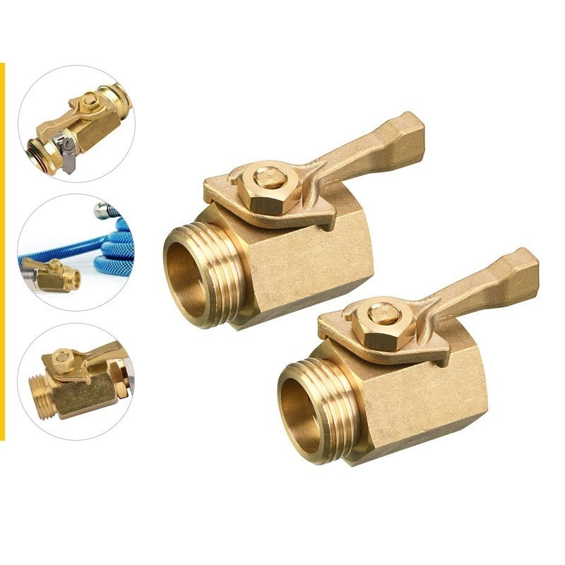 Hot selling Heavy Duty 3/4 Inch 2-Pack with 2 Hose Washers Brass Garden Hose Shut Off Valve