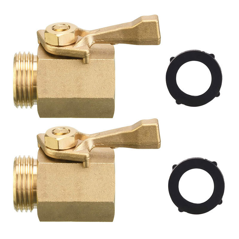 Hot selling Heavy Duty 3/4 Inch 2-Pack with 2 Hose Washers Brass Garden Hose Shut Off Valve