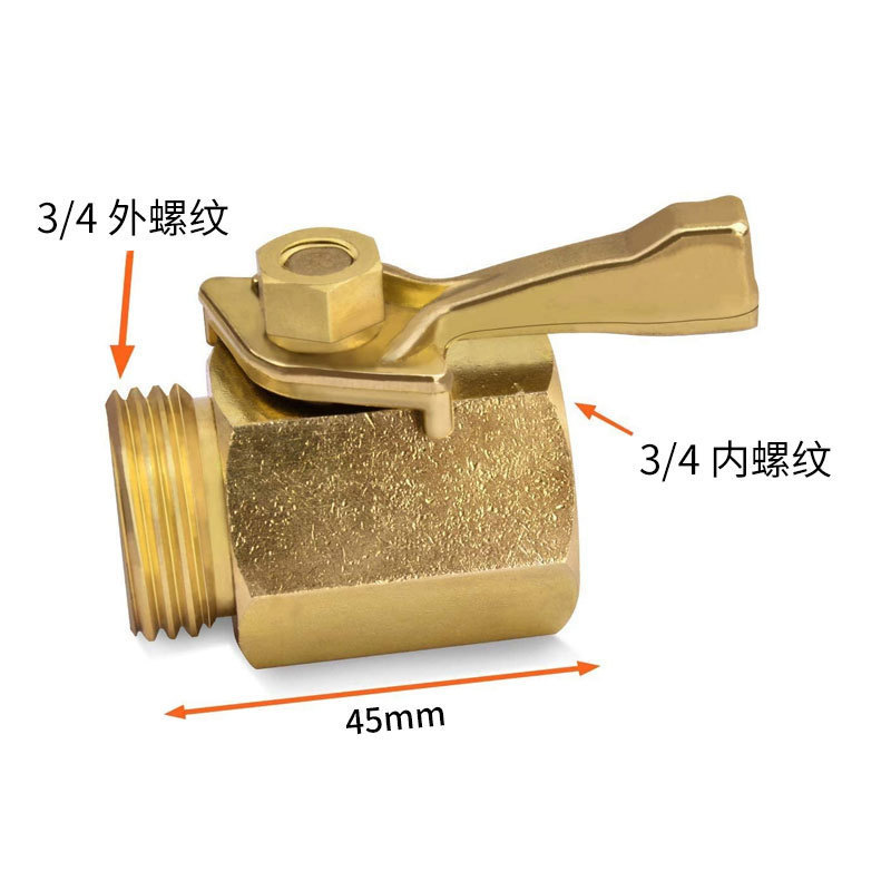 Hot selling Heavy Duty 3/4 Inch 2-Pack with 2 Hose Washers Brass Garden Hose Shut Off Valve