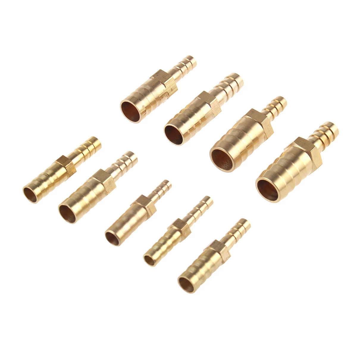 Fuel Gas Water Brass Reducing Straight Hose Barb 2 Way Pipe Fitting Reducer Copper Joiner Splicer Connector Coupler Adapter For