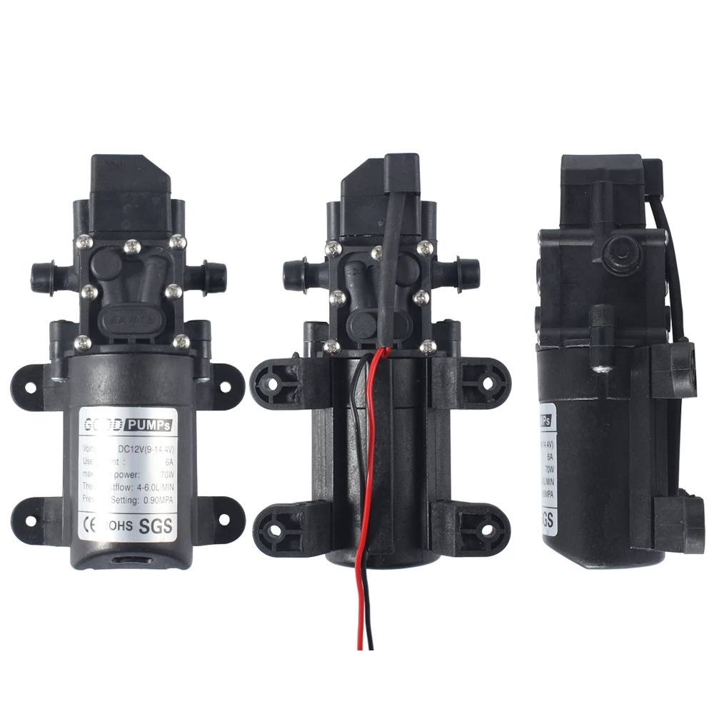 Factory directly 12V 72W high pressure agricultural water chemical Red wine drinks Diaphragm pump