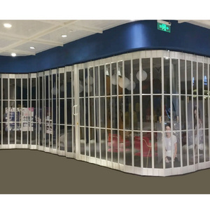 Mall Transparent Crystal PVC Folding Door Shopfront Polycarbonate Sliding Doors Automatic Plastic Aluminum Accordion Door Price