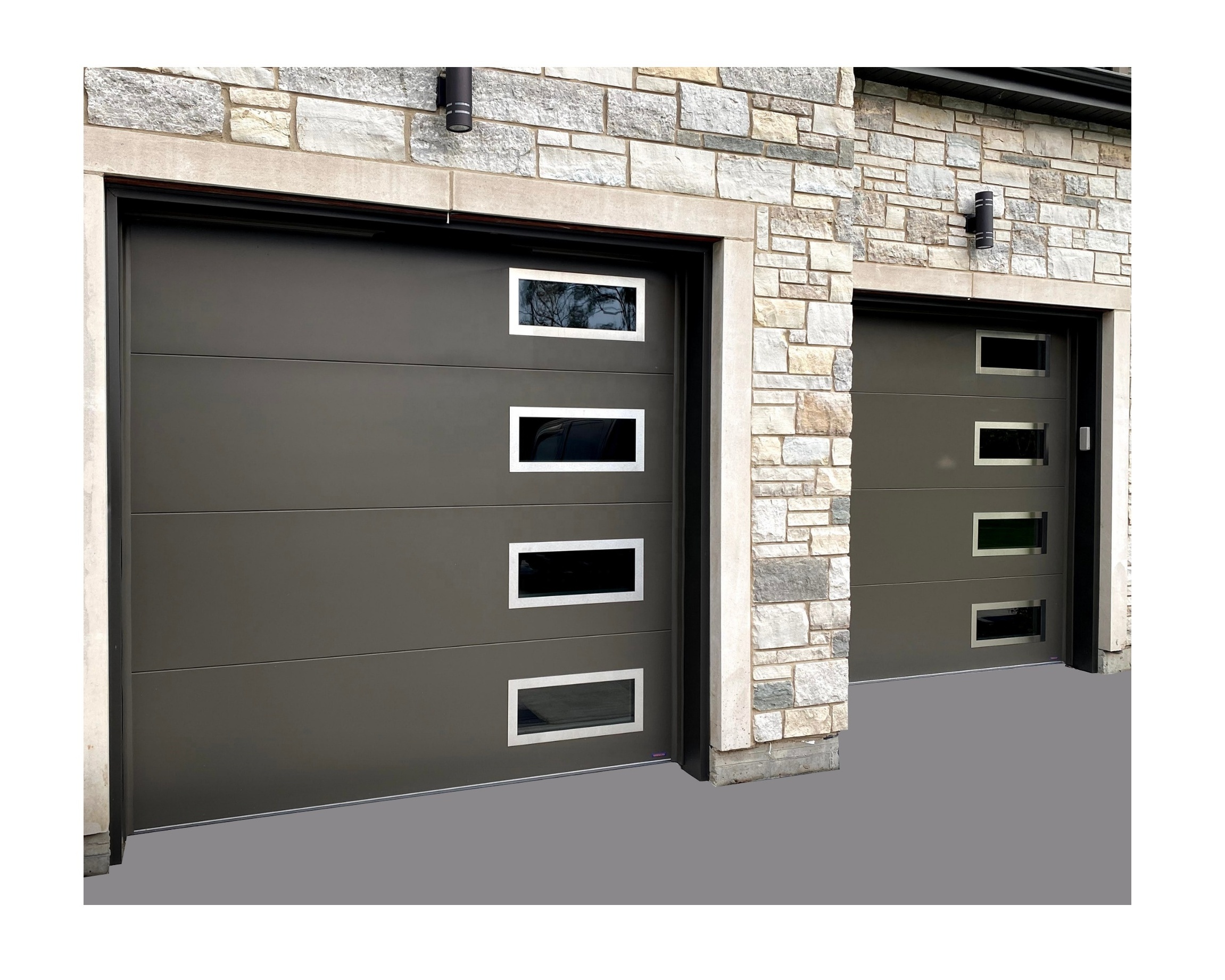 16x8 Overhead Sectional Garage Doors Panels with Windows European Insulated Flap Sliding Double Garage Door Wholesale Prices