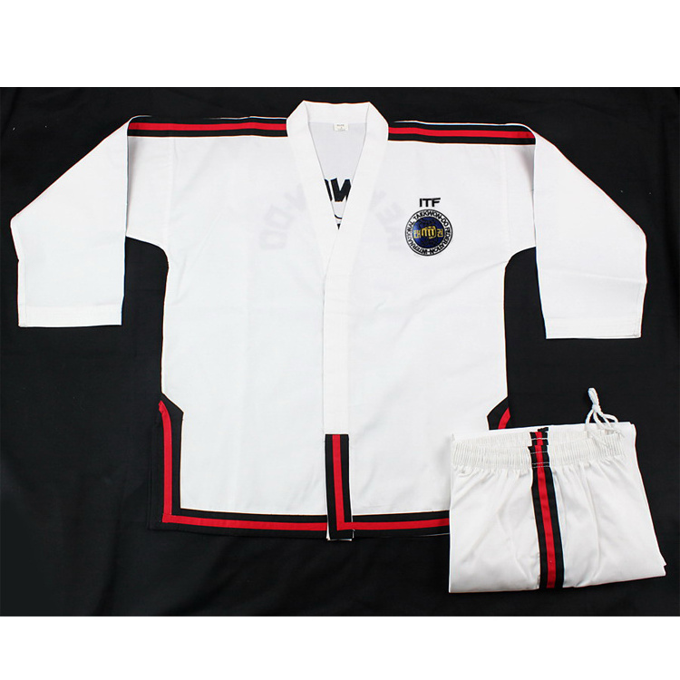 Sample free shipping Woosung new martial arts taekwondo uniform itf taekwondo dobok for sale