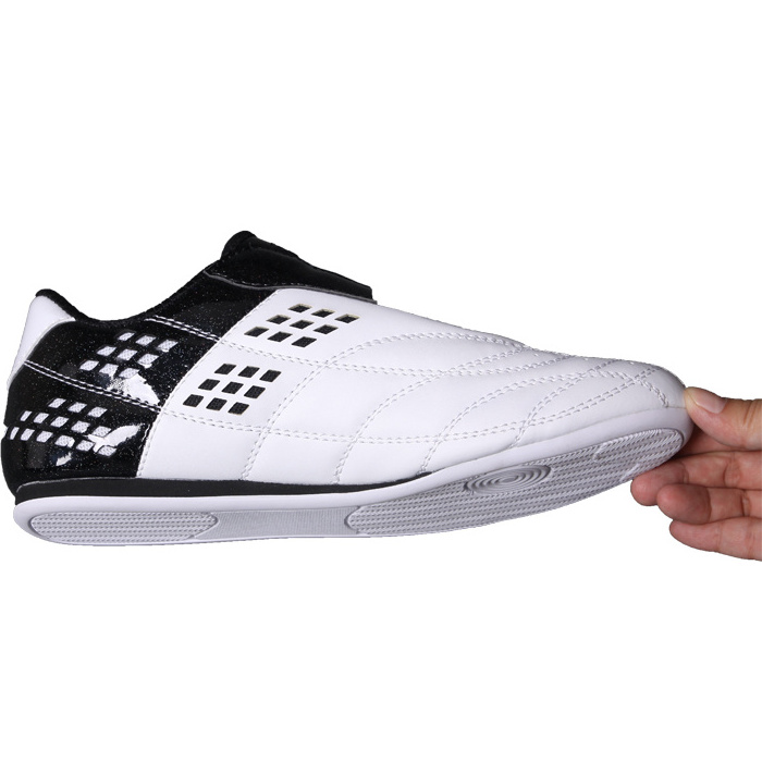 Sample free shipping High quality PU Leather adult children breathable martial arts taekwondo karate shoes for sale