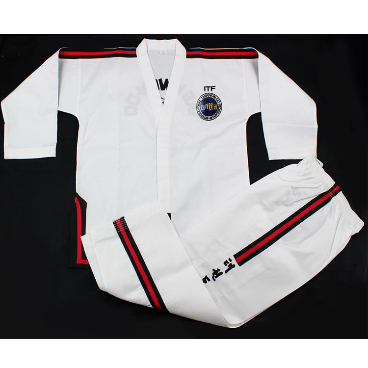 Sample free shipping Woosung new martial arts taekwondo uniform itf taekwondo dobok for sale