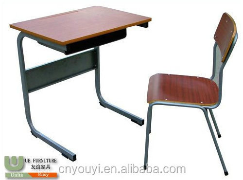 China factory new style single study table and chair for school furniture classroom set