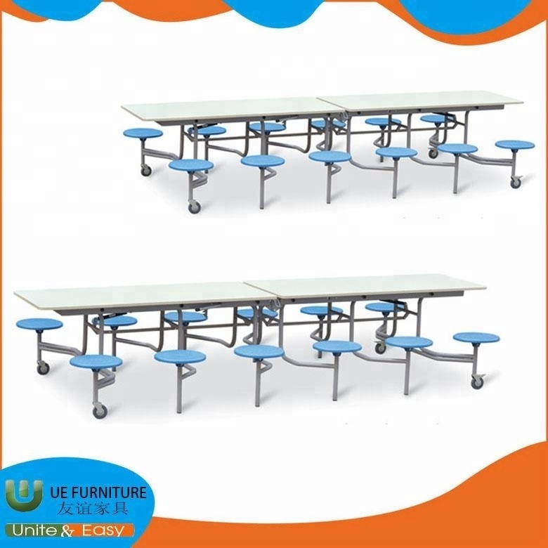 Factory supply school foldable cafeteria table with 12 seats and 8 seats