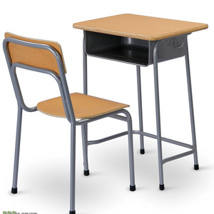 China factory new style single study table and chair for school furniture classroom set