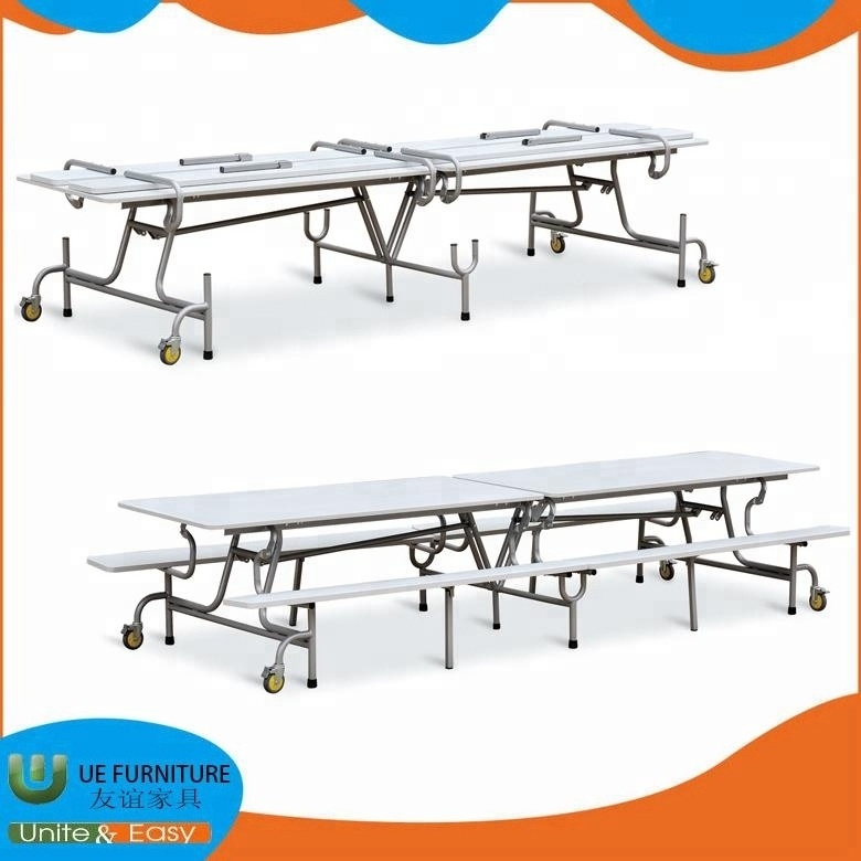 Factory supply school foldable cafeteria table with 12 seats and 8 seats