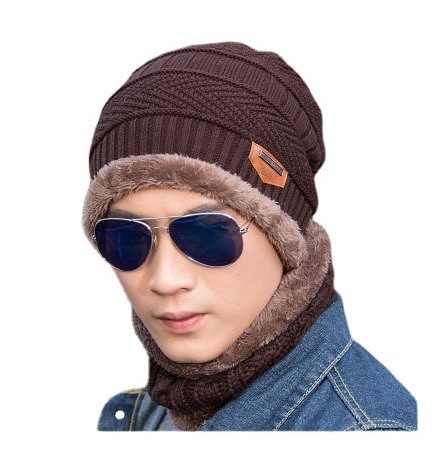 Knit Warm Snow Ski Skull Outdoor hats manufacturers Men Cap Neck Warmer Winter slouchy beanie hat with Scarf Set Womens flex