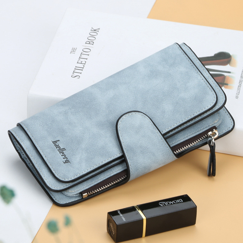 hot selling PU leather ladies baellery hasp wallet long