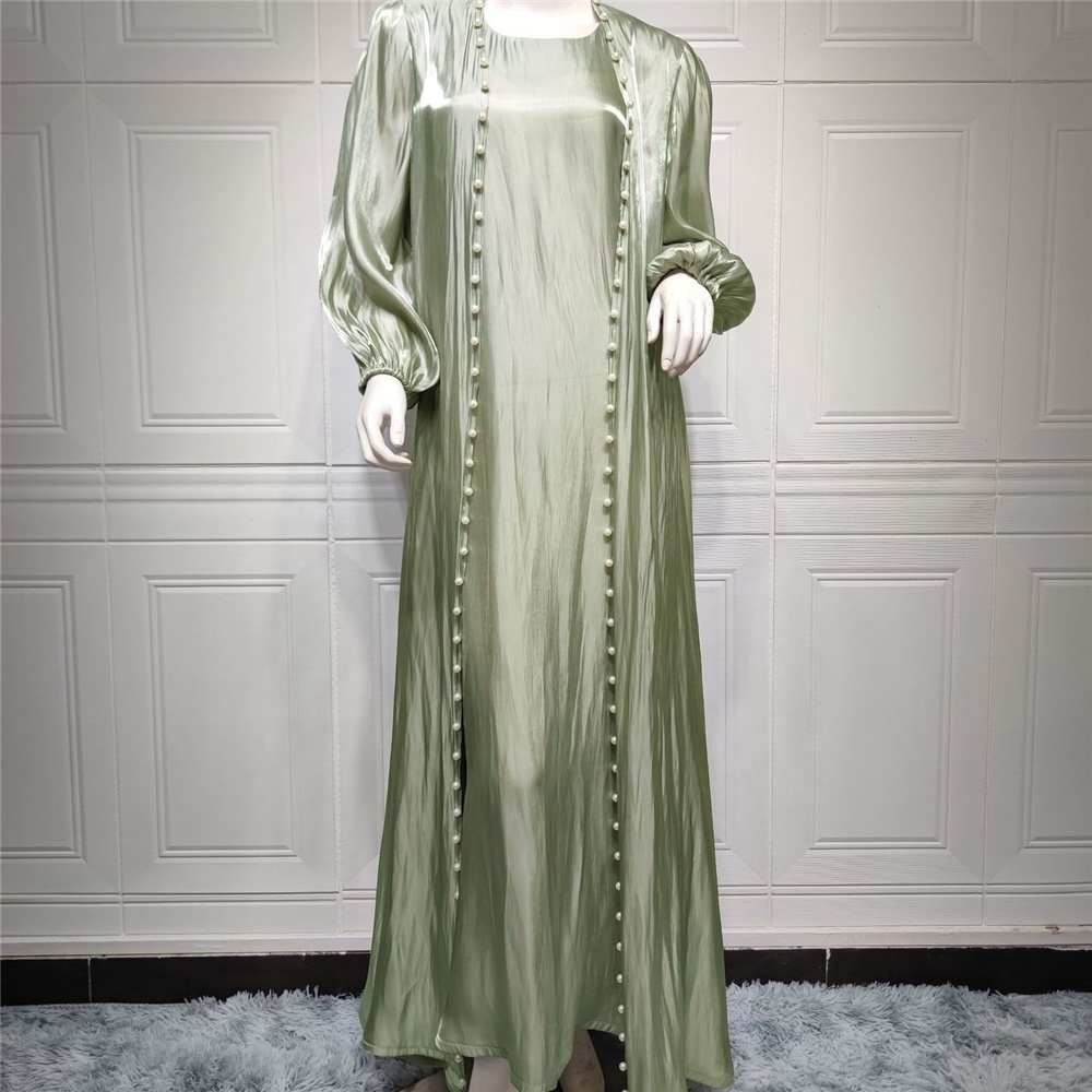 Abayas for Women Muslim Long Sleeve Dress satin abaya turkish