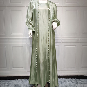 Abayas for Women Muslim Long Sleeve Dress satin abaya turkish