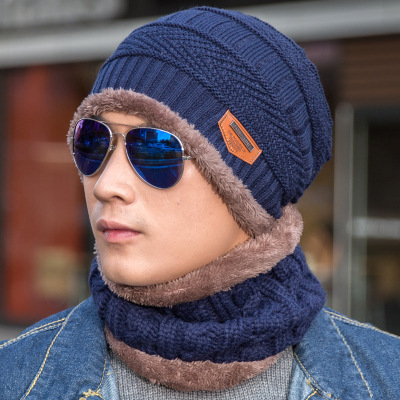 Knit Warm Snow Ski Skull Outdoor hats manufacturers Men Cap Neck Warmer Winter slouchy beanie hat with Scarf Set Womens flex