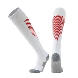 Soccer socks thickened glue anti slip striped towel socks for adult training breathable sports socks