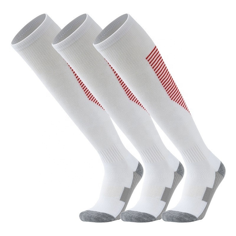 Soccer socks thickened glue anti slip striped towel socks for adult training breathable sports socks