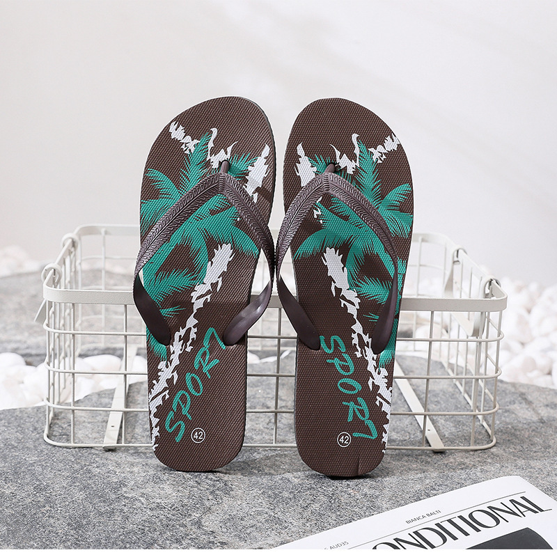 Flip flop EVA summer flat bottomed fashionable outerwear clip on couple beach shoes