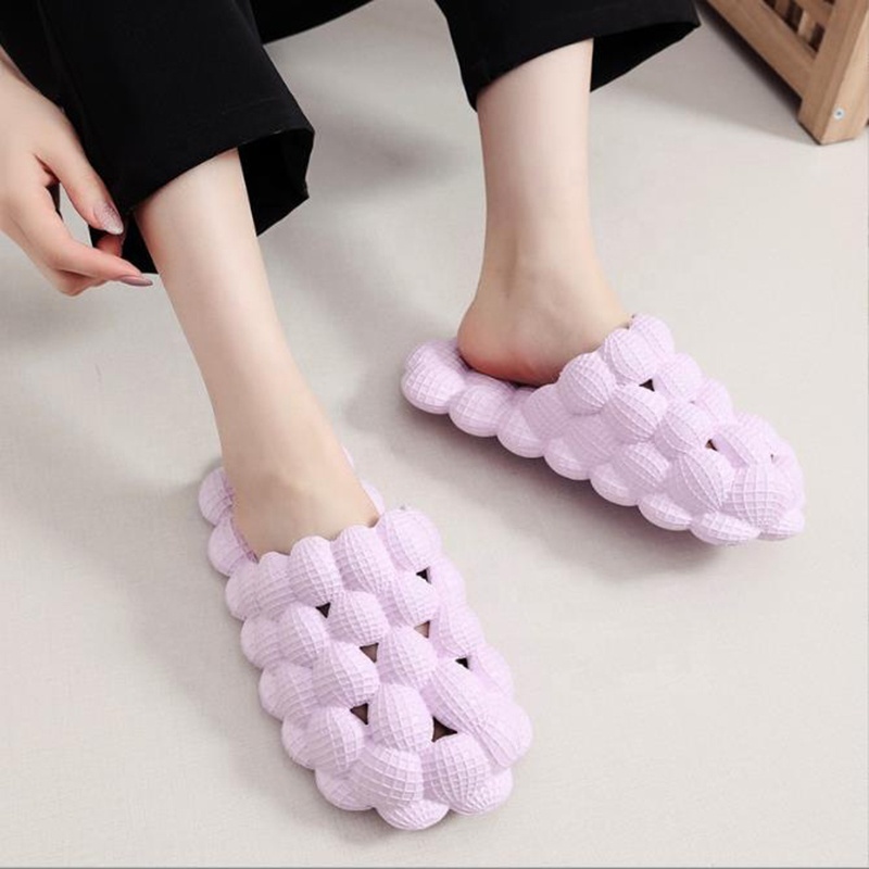 Men's and Women's summer Cute Bubble EVA Slippers lychee Ball Massage Slides Bathroom sandals Non-slip Spa shoes