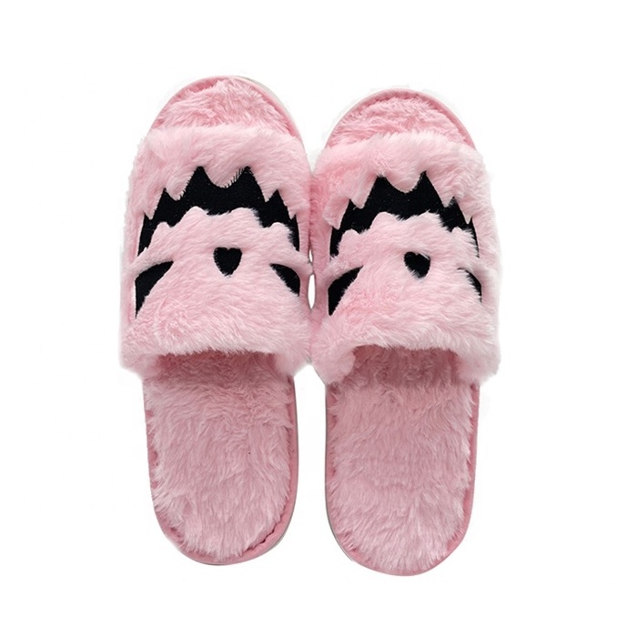 Women Halloween Pumpkin Soft Comfy Open Toe Keep warm Slippers Faux Fur Couples home bedroom Shoes