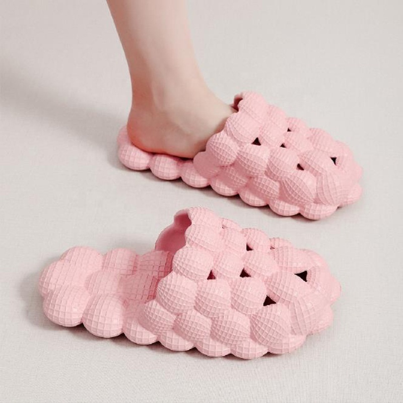 Men's and Women's summer Cute Bubble EVA Slippers lychee Ball Massage Slides Bathroom sandals Non-slip Spa shoes