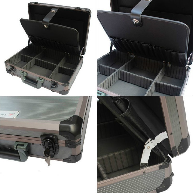 Aluminum Tool case suitcase toolbox For Big Small Tool Kit Collision avoidance resistant safety box With lock Storage Box