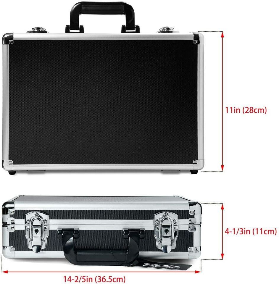 19in Aluminum Hard Case with  1500 Style Pluck Foam for Cameras Guns Lens Aluminum pluck foam Case