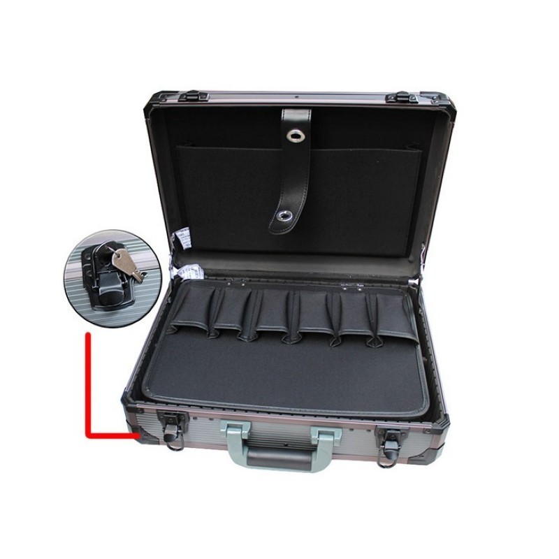 Aluminum Tool case suitcase toolbox For Big Small Tool Kit Collision avoidance resistant safety box With lock Storage Box