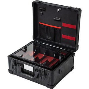 Stylist Tool Box Organizer  Traveling Suitcase with Removable 4 Clippers Tray Holder Professional Barber Case