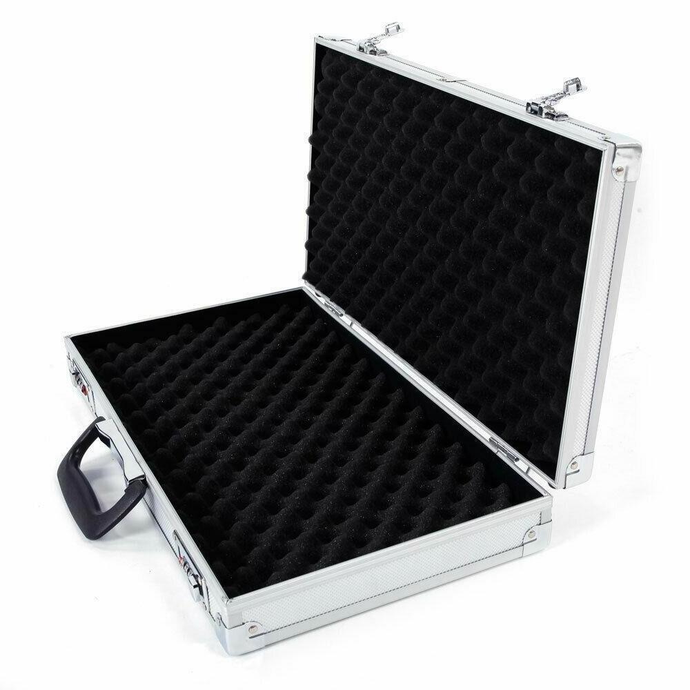 Aluminum Portable Gun  HandGun Lock Foam Safe Box Sponge Liner Hard Case