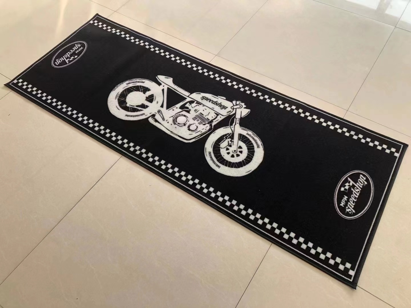 Factory Cheap Price Good Quality Garage Indoor or Outdoor Rubber Logo Floor Motorcycle Mat