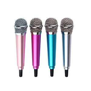 Portable 3.5mm Stereo Studio Mic KTV Karaoke Mini Microphone For Smart Phone Laptop PC Desktop Handheld Audio Microphone