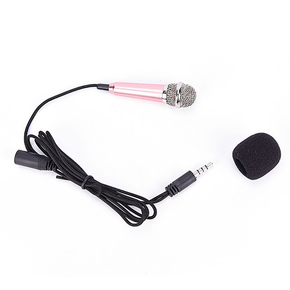 Portable 3.5mm Stereo Studio Mic KTV Karaoke Mini Microphone For Smart Phone Laptop PC Desktop Handheld Audio Microphone