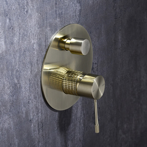 brass Robinet switch wall mounted concealed bathroom mixers knurled faucet bath shower mixer valves with Diverter