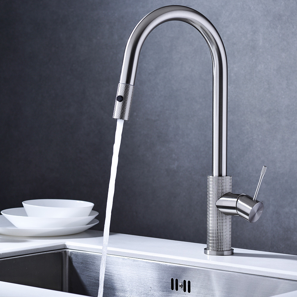 New Kitchen Sink Drinking Water Tap Dual Mode Water Outlet Knurled Handle Thermostatic Kitchen Basin Faucet