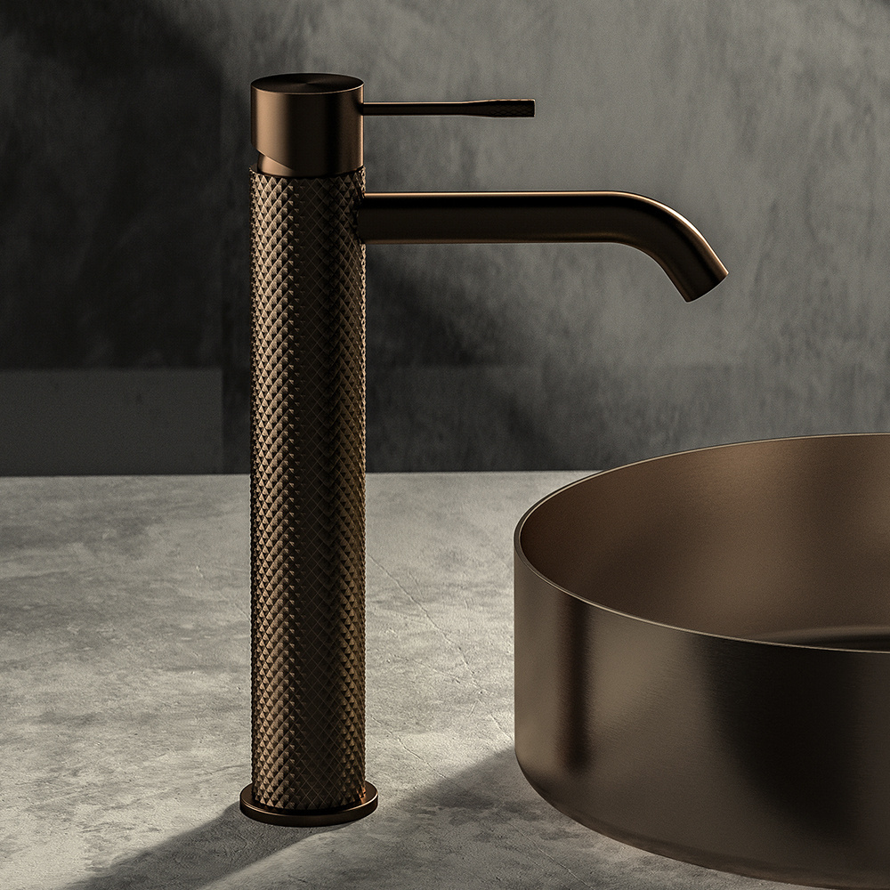 YSW Tall Basin Faucet Brass Bathroom Basin Mixer Tap Torneira Banheiro Deck Mounted Brushed Bronze Modern Contemporary