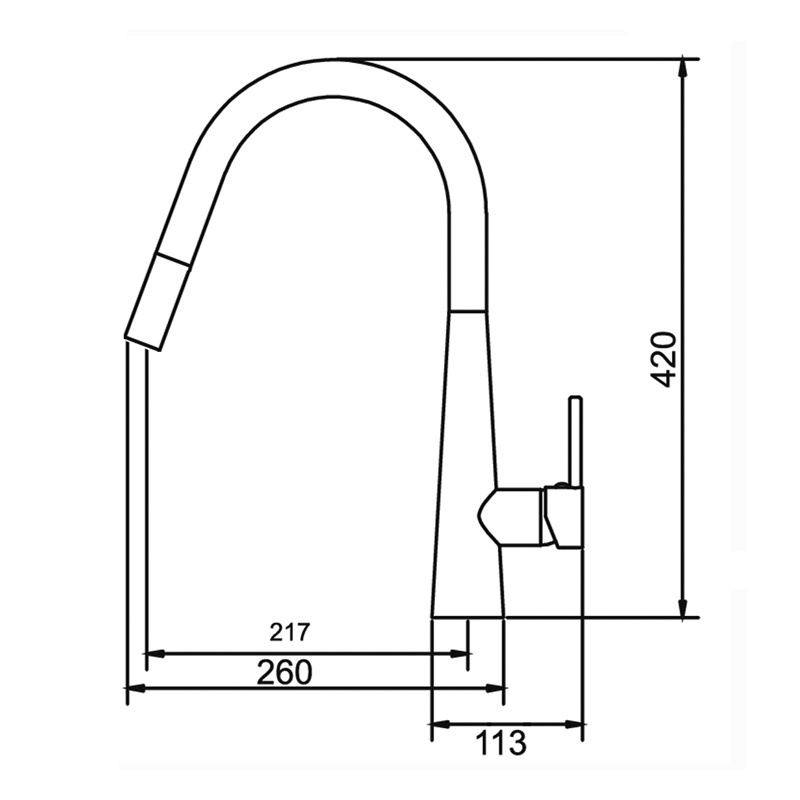 YSW Classic gun metal puller 360 degree rotatable copper hot and cold kitchen faucet with pull down sprayer kitchen