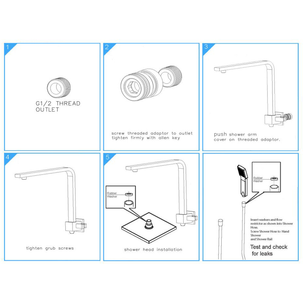 YSW bath & shower mixer faucet Square shower head 2 in 1 column set with brass construction body for bathroom hotel