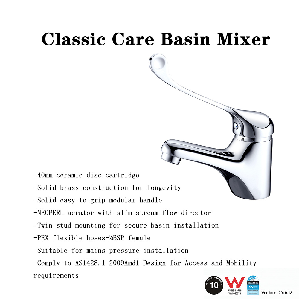 YSW classic care basin mixer ceramic disc cartridge solid brass construction basin faucet