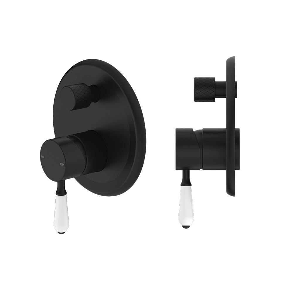 YSW black shower faucet valve solid brass 3 way thermostatic mixer shower valve water diverter