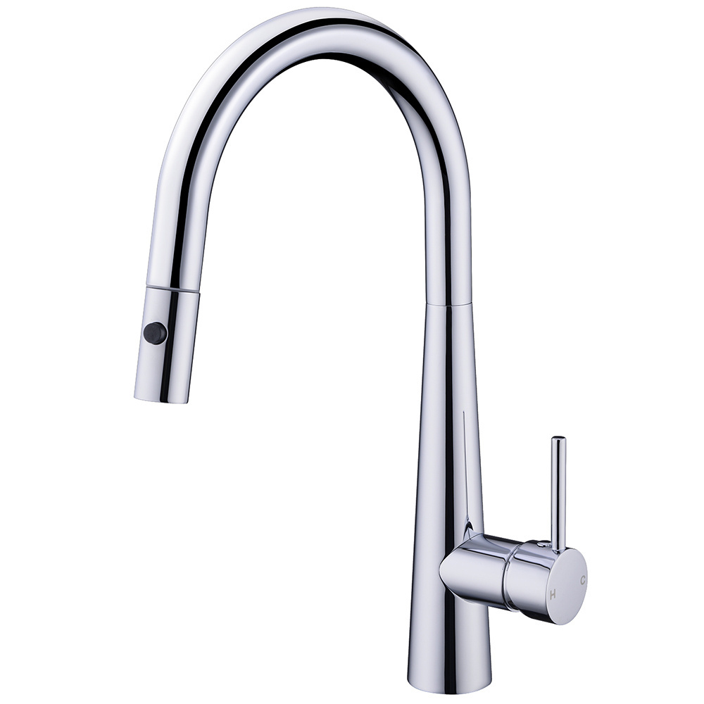 Large Area Brass Pull Out Sprayer Dual Modes Grifos De Cocina Con Sensor Smart Touch Kitchen Sink Faucets