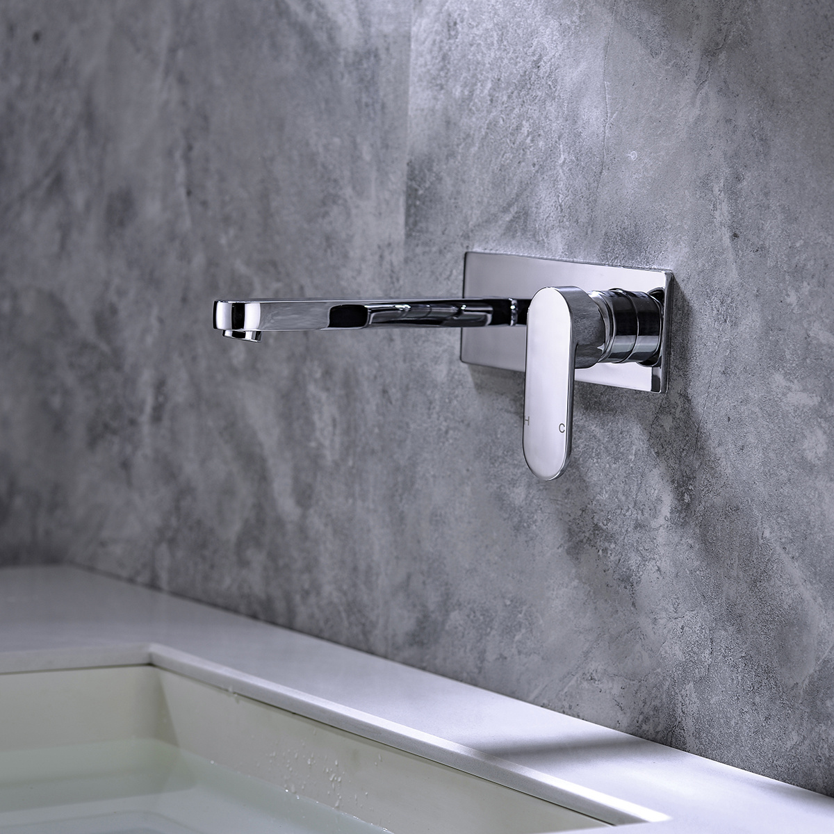 Hotel Water Saving Solid Brass Hot Cold Water Tap Wall Mount Chrome Modern Basin Faucets Wall Mixer Bathroom