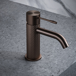 Hot sale innovative knurling process bathroom basin faucet All copper PVD electroplating process basin tap Grifo de lavabo