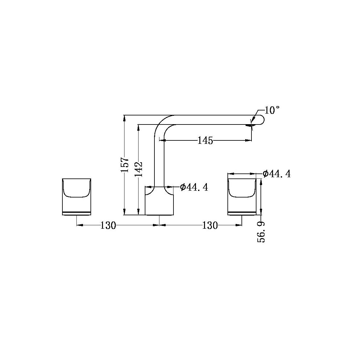 3-hole Deck with Hot and Cold Two Hand Wheel Bathroom Basin Faucet Rubinetto Lavabo Bagno. Factory Price Brass