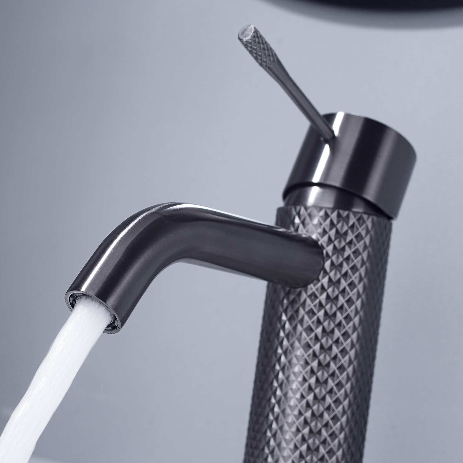 YSW The latest water saving function lead-free Brushed Nickel  all copper basin knurling  faucet