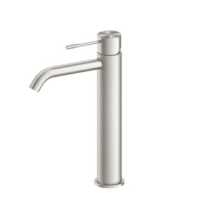 YSW The latest water-saving function lead-free Brushed Nickel copper basin faucet tall basin knurled faucet