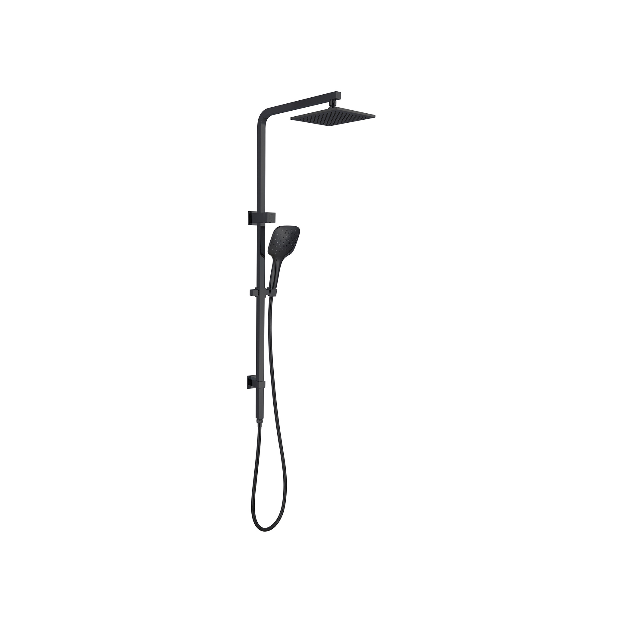 Contemporary Matte Black Plated Wall Mounted Bathroom Shower Set Rain Showers Diverter Mixer Faucet Kit