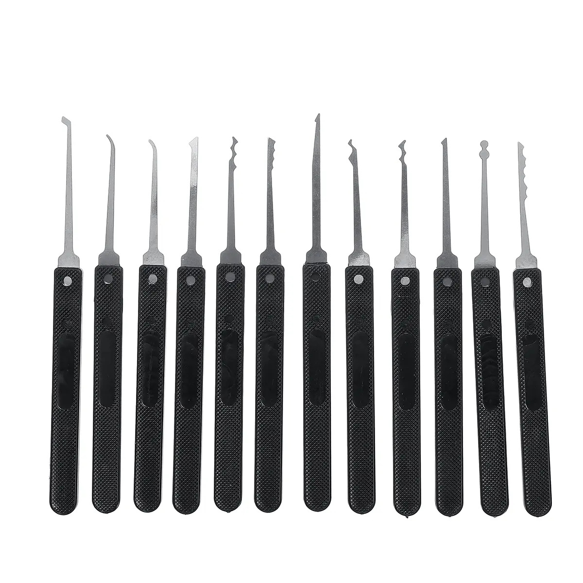 High Quality 12pcs Black Locksmith Tools Lock Pick Set With Transparent Practice Lock Lock Picking Tools