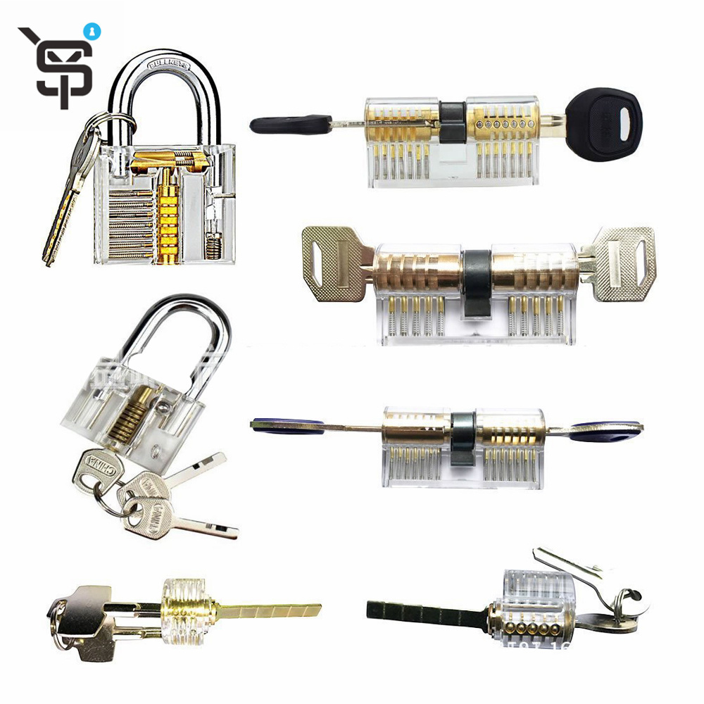 High Quality For Locksmith Beginners Lock Pick Set Kit Training Picking Tools Transparent Practice Locks